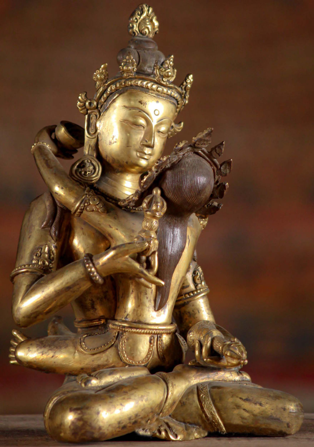 Sculpture en bronze de Shiva et Shakti en position Yab-Yum